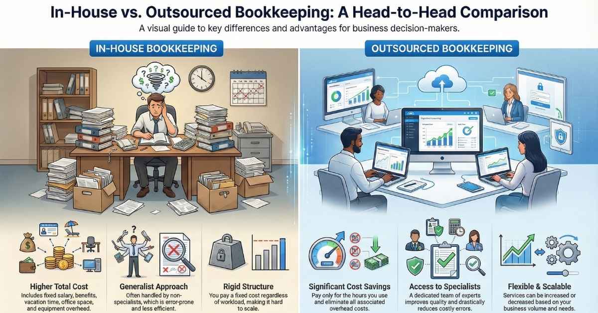 In House Bookkeeping VS Outsourced Bookkeeping